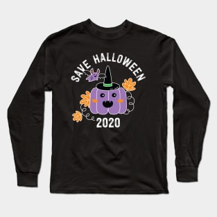 Purple Pumpkin Save Halloween 2020 Long Sleeve T-Shirt